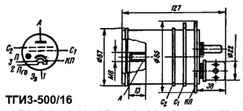 ТГИ3-500/16 тиратрон импульсный модуляторный фото 2 ТГИ3-500/16 тиратрон импульсный модуляторный фото 2